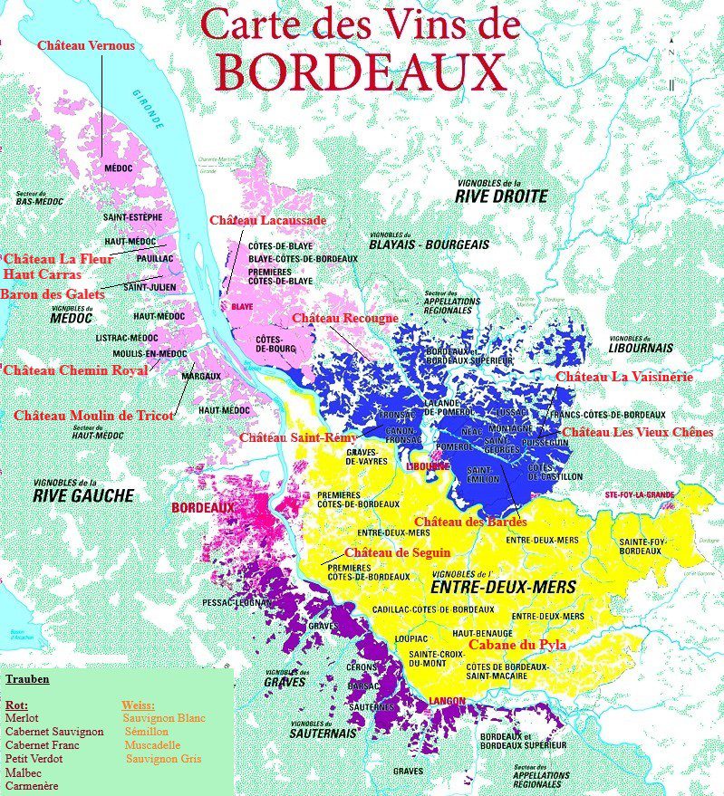 Weinkarte Bordeaux