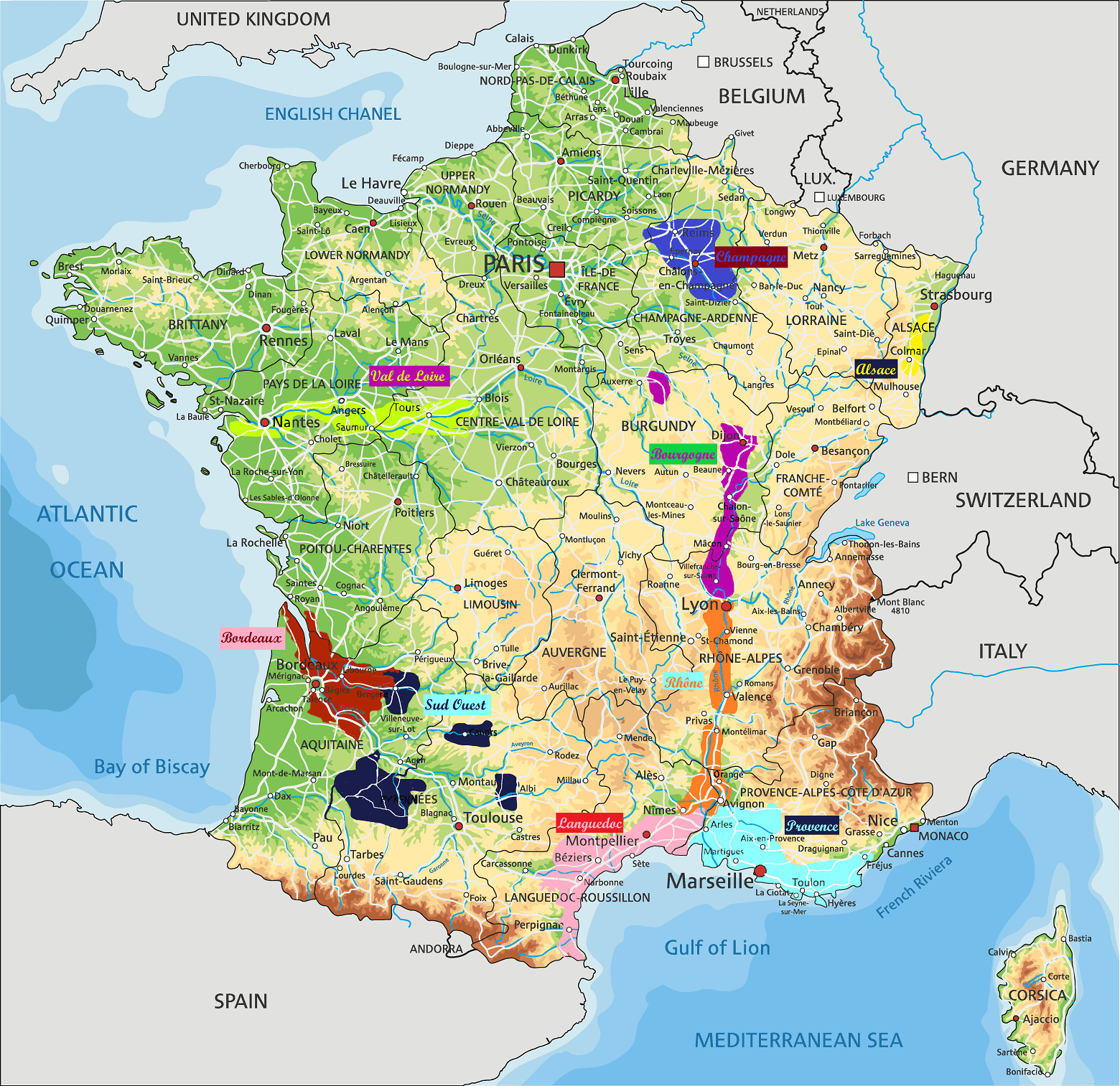 Weinbaugebiete Frankreichs